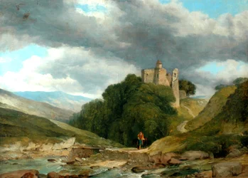 Landschap met verwoest kasteel, 1864
